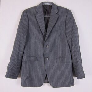 Mens Vintage Lauren Ralph Lauren Silver Tag Grey Blazer Striped 100% Wool 36S